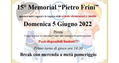 15° Memorial “Pietro Frini” – Domenica 5 Giugno 2022