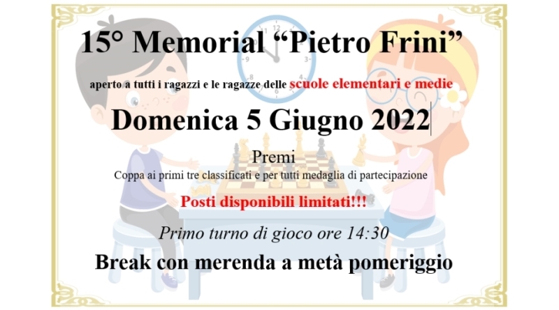 15° Memorial “Pietro Frini” – Domenica 5 Giugno 2022