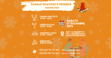 Casale Scacchi & Friends – Winter Fest 2025 Casale Scacchi & Friends – Winter Fest 2025